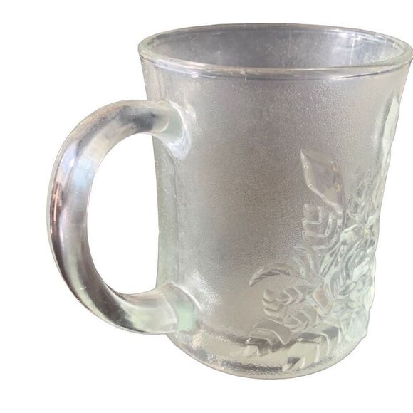 Vintage Pasari Livia Frosted Glass Rose Mug Cup Coffee Tea Classic Style - Picture 2 of 12